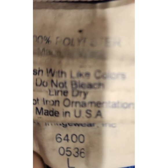 Vintage Majestic Chicago Cubs Jersey Blue Made USA Button Print Mens Sz 44 L - Picture 7 of 8